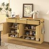 Bella Depot 59.1'' Farmhouse Sideboard Buffet with Drawers and Doors Adjustable Shelf and Open Storage - 2 of 4