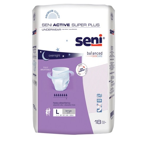 Seni Active Super Plus Disposable Underwear Pull On with Tear Away Seams Large, S-LA18-AP1, Heavy - image 1 of 4