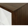 Martin Furniture Modern Geometric Design Wood Console for TVs up to 40" White/ Brown - Stellar Collection: With Storage & Cable Management - 3 of 4