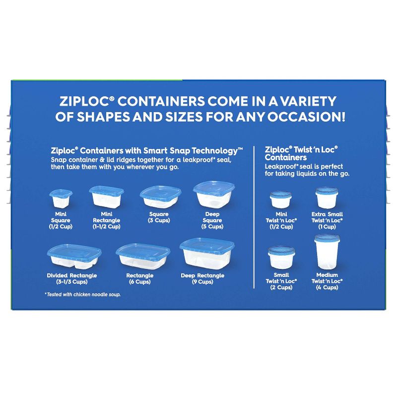 Ziploc Square Containers with Smart Snap Technology - 4ct, 4 of 12