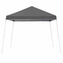 Z-Shade 10 x 10 Foot Angled Leg Instant Shade Outdoor Canopy Tent Portable Gazebo Shelter for Camping or Backyard Grilling, Grey