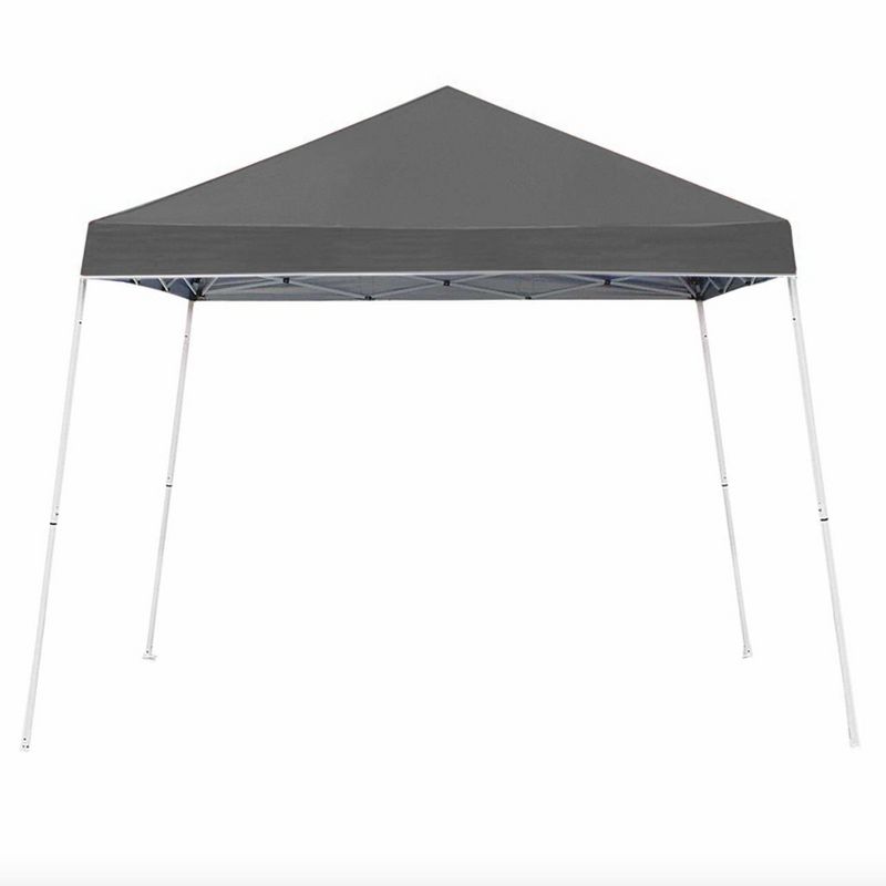 Z-Shade 10 x 10 Foot Angled Leg Instant Shade Outdoor Canopy Tent Portable Gazebo Shelter for Camping or Backyard Grilling, Grey, 1 of 5