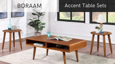 Zambrano Wood Round Chic Coffee Table with Open Storage