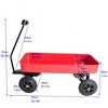 FURNIinspire Wheelbarrows And Lawn Carts All-Terrain Garden Cart Wagon, Utility Cart With Solid Wheels, Lawn Car For Garden, Beach, Red, 38“*14"*30" - 3 of 4