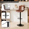 Set of 2 Adjustable Bar Stools, Modern PU Leather Swivel Counter Stools with Back Support, for Kitchen Island, Breakfast Bar, or Home Pub - 4 of 4