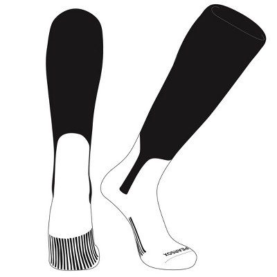 PEAR SOX OTC Baseball Softball Stirrup Socks (S, 7in) Black, White