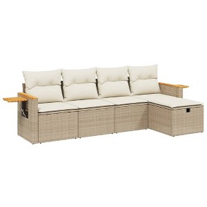vidaXL Garden Sofa Set Beige, Cream white - 1 of 4