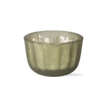 tagltd Reflection Spruce Green Glass Tealight Candle Holder, 2.53L x 2.53W x 1.6H inches