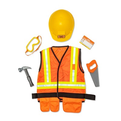 Melissa & Doug Construction Worker Role Play Costume Dress-Up Set (6pc)