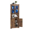 67" Tall Corner Storage Cabinet, Farmhouse Corner Hutch Display Cabinet with Glass Doors, Wooden Storage Organizer - 4 of 4