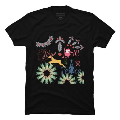 Men's Design By Humans Colorful Christmas Collage  By famenxt T-Shirt