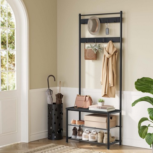 Multifunctional Hall Tree VASAGLE Coat Rack With Shoe Bench - 4-in-1 ...
