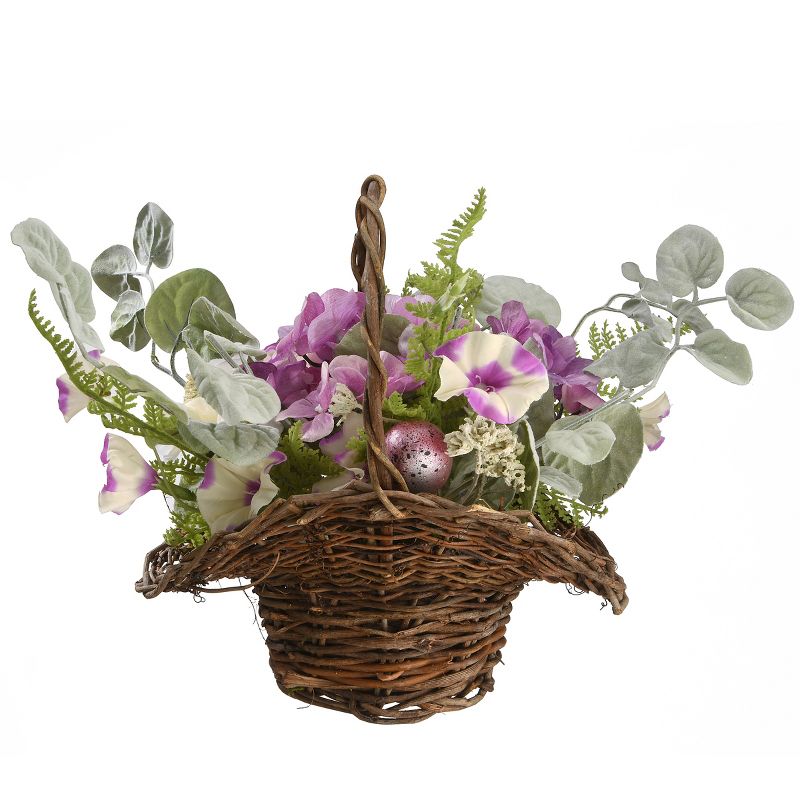16" Artificial Floral Spring Basket - National Tree Company, 4 of 8