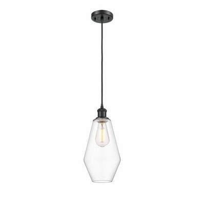 Cindyrella - 1 Light Cord Hung Mini Pendant In Industrial Style-14.5 Inches Tall and 7 Inches Wide
