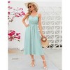 Coolmee Women's Dress Casual Summer Spaghetti Strap Dress Button Down Sleeveless A Line Beach Swing Midi Sundress - 4 of 4