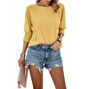 Coolmee Women Plus Size Fashion Loose Cute Crewneck 3/4 Sleeve T-Shirts Basic Business Tees Blouses Tops With Smocked Cuffs - 2 of 4