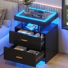 Fredees Nightstand with USB/Wireless Charging Station, Modern Bedside Table with Auto-Sensing RGB Lights - 4 of 4