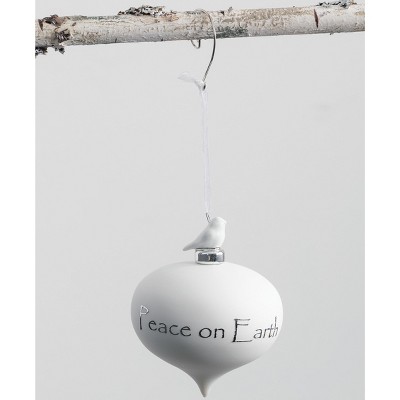 Sullivans Peace On Earth Ornament 4.5"H White