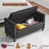 CAVINAS Storage Bench for Bedroom,Velvet Storage Ottoman Bench with Armrests and Nailhead Trim for Living Room,Bedroom,Black/Cream White - 4 of 4