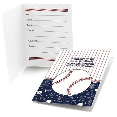 Big Dot of Happiness Batter Up - Baseball - Fill In Baby Shower or Birthday Party Invitations (8 count)