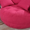 Sapphtopaz Modern Chenille Bean Bag Single Sofa with Backrests&3 Pillows,Comfy Cloud Couch for Adults,Circular Bean Bag for Living Room,Bedroom - 3 of 4
