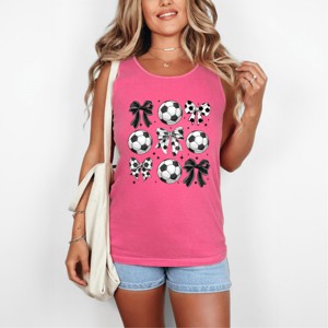 Simply Sage Market Soccer Ball Bows Garment Dyed Tank - 1 of 3