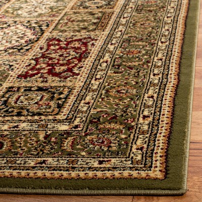 Lyndhurst Ivory and Green Floral Synthetic Runner Rug