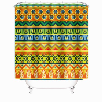Retro Ethnic Pattern Shower Curtains for Bathroom Waterproof Fabric Bath Curtain Durable Soft Stylish Bathroom Decor 72x72 Inch