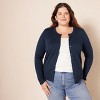 Women Cardigan Sweaters Long Sleeve Crewneck Cardigans Lightweight Open Front Sweater Casual Tops Fall - 4 of 4