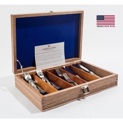 American Chest Company Rustic Americana Stainless Flatware Chest