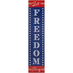 Northlight Patriotic "Let Freedom Ring" Wooden Porch Board Sign Decoration - 36" - 1 of 4