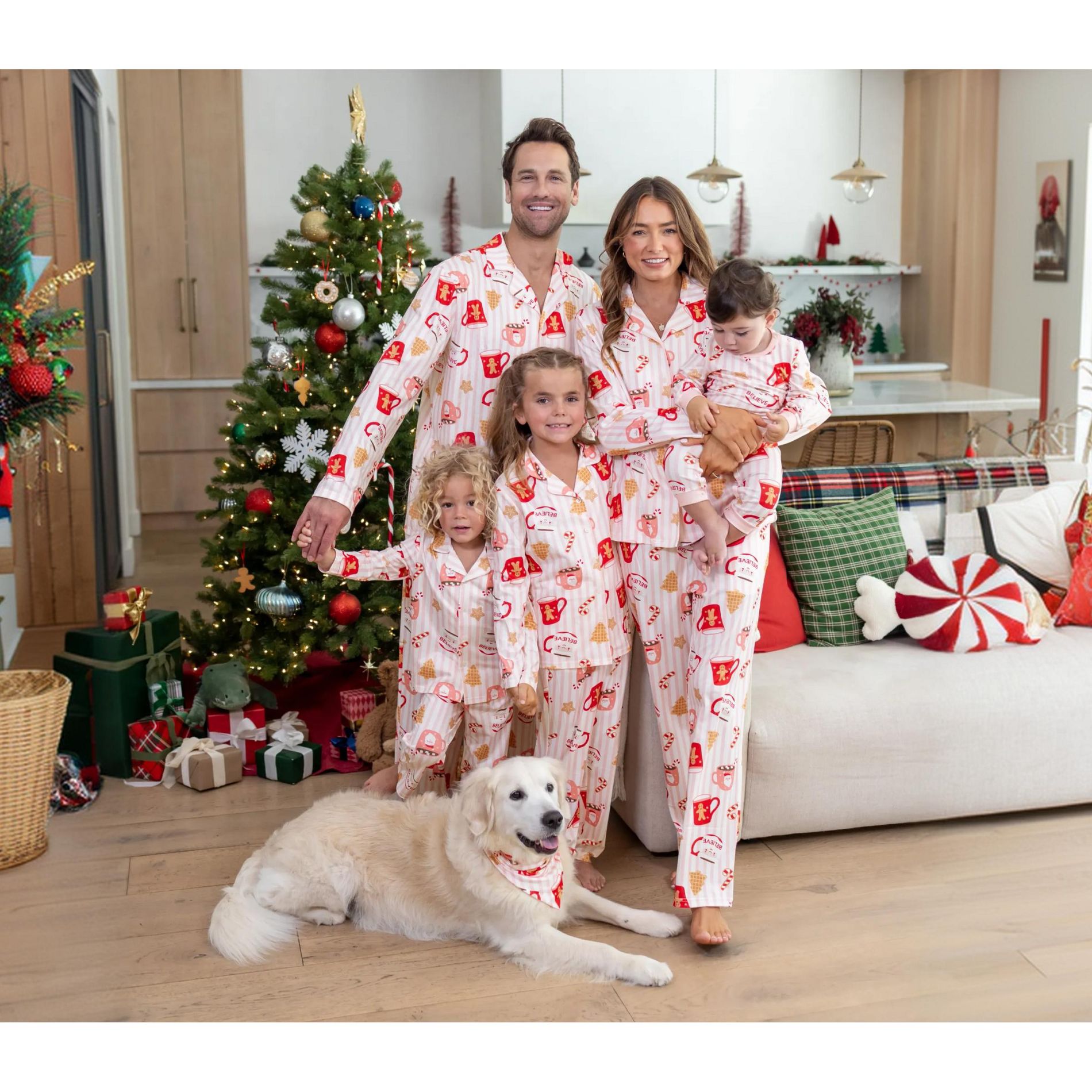 PATPAT Button Down Christmas Pajamas, Button Up Pjs for Family Christmas Party Long Sleeve Lounge Sets Novelty