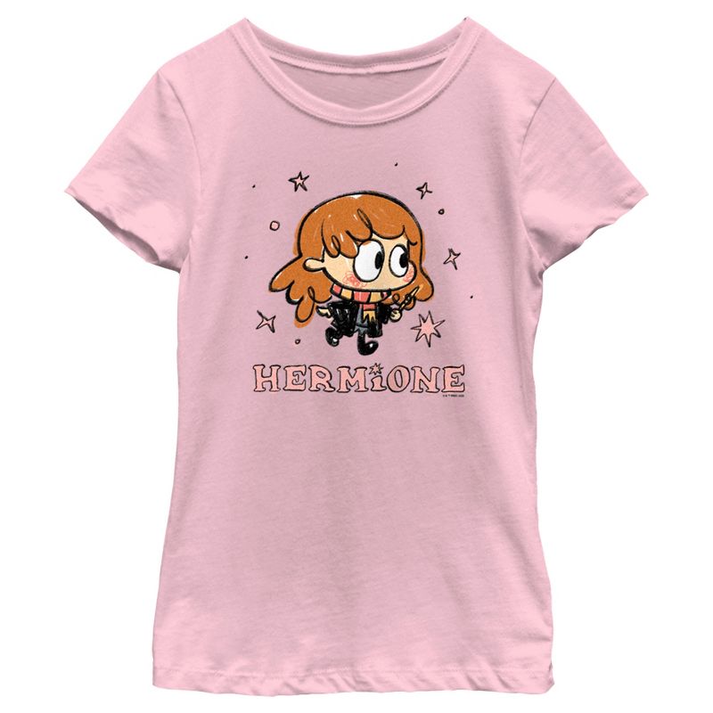 Girl's Harry Potter Hermione Starry Cartoon T-Shirt, 1 of 5