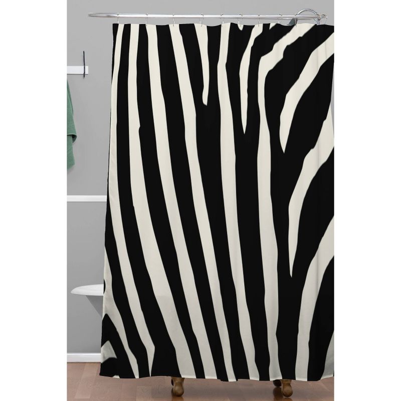 Natalie Baca Zebra Striped Shower Curtain Black/White - Deny Designs, 3 of 7