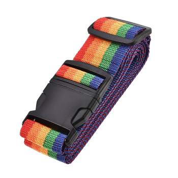 Unique Bargains Adjustable PP Travel Bag Packing Luggage Strap with Buckle Label Multi-Color 1 Pc