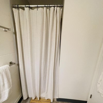 Subtle Striped Textured Shower Curtain Off-white - Threshold™ : Target