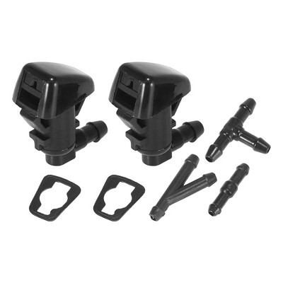 Unique Bargains Front Windshield Washer Nozzles Fit for Dodge Nitro with Hose Connector - Black Pack of 5