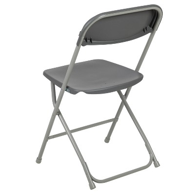 Gray Metal Armless Folding Chairs - Set of 2