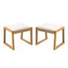 Sleek Wooden Stools with White Cushions: Modern Design for Contemporary Spaces - 2 of 3