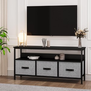 TV Stand Dresser for Bedroom with 3 Fabric Drawer Entertainment Center for 55 Inch Television - 1 of 4