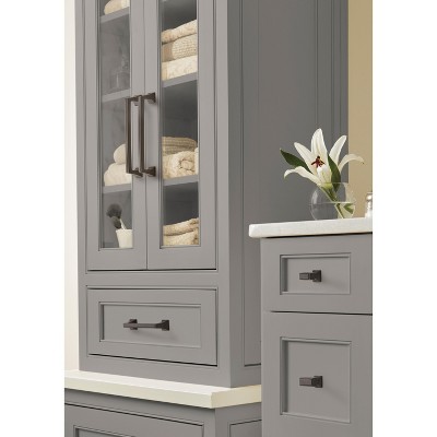 Black Bronze Rectangular Cabinet Knob with Mounting Hardware