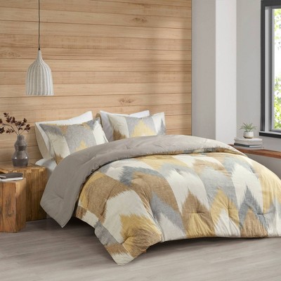 Regal Yellow 3-Piece King Cotton Comforter Set with Reversible Design