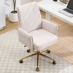 Okak Modern Velvet Ergonomic Adjustable Office Chair Living Room Furniture,Small Swivel Task Chair for Office,Study,Studio - 1 of 4