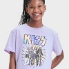 Girls' Kiss Oversized Graphic T-Shirt - Lilac Purple - 2 of 4