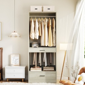 Besiost Closet System with Drawers and Hanging Rods, Freestanding Closet Organizer with Storage - 1 of 4
