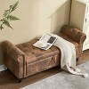 Vynxaria Upholstered Storage Ottoman Bench - 55.12"Coffee Button Tufted with Rivet Accents - 3 of 4