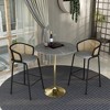 LeisureMod 36" Round Bar Height Dining Table with Sintered Stone Top and Gold Stainless Steel Pedestal Base Verve Collection - 3 of 4