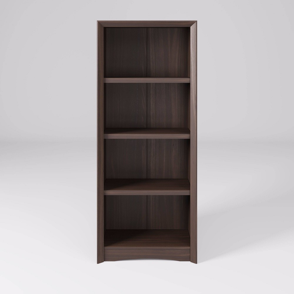 Photos - Wall Shelf CorLiving 59" Adjustable 4 Shelf Quadra Bookcase Brown  