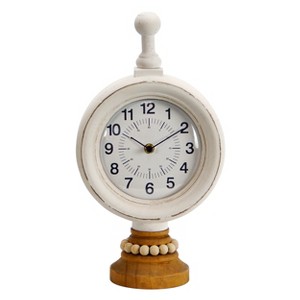 VIP Wood 14 in. White Table Clock - 1 of 2