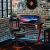 Vynxaria Racing Gaming Chair Diamond PU Leather Office Gamer Chair High Back Swivel Recliner with Footrest, Lumbar Support,black - 2 of 4